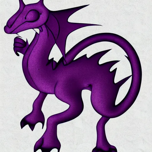 Prompt: very cute purple dragon, 2d minimalism, minimum of color