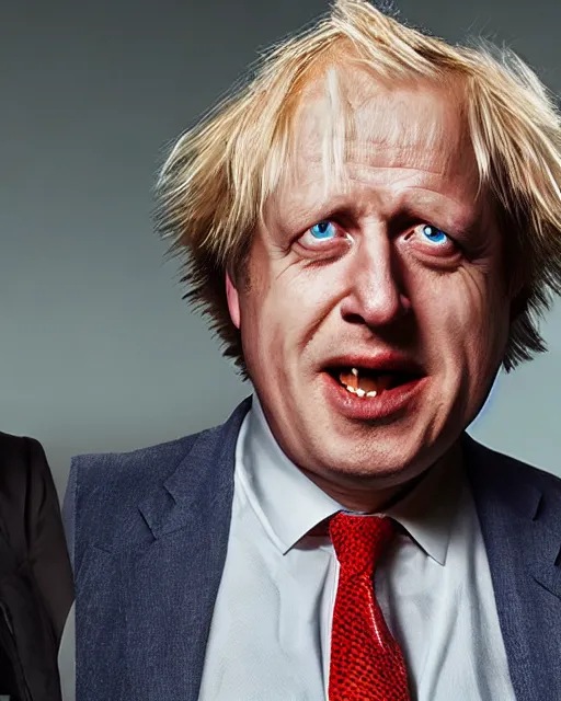 Prompt: boris johnson is argus filch, octane render, hyperrealistic face, photorealistic render