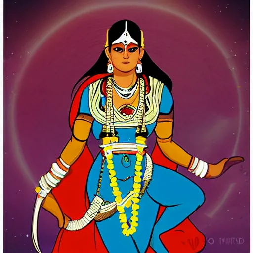 Image similar to indian goddess as a superhero