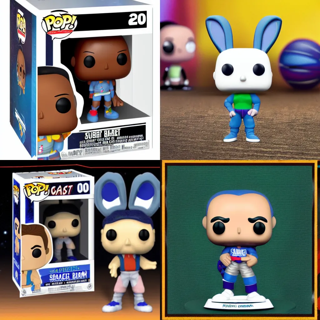 Prompt: Space Jam2 Bugs BunnyB Pop figure