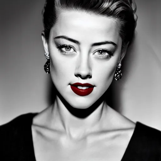 Image similar to portrait of amber heard by mario testino 1 9 5 0, 1 9 5 0 s style, headshot, taken in 1 9 5 0, detailed, award winning, sony a 7 r