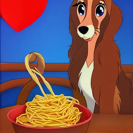 Image similar to kevin heart and melissa mcarthy lady and the tramp spaghetti, highly detailed