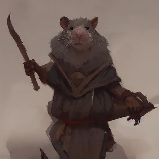 Image similar to a wizard rat, by greg rutkowski, digital art, realistic painting, dnd, character design, trending on artstation