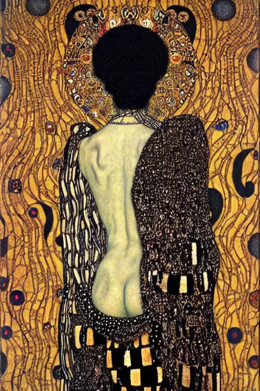 Image similar to skeleton queen, symbolism paintimg of vienna secession movement. in gustav klimt style 1 9 0 1, judith and the head of holofernes