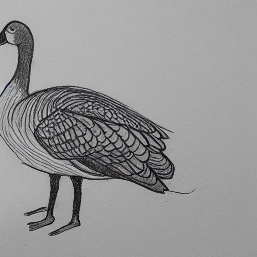 Prompt: goose drawing tutorial. step 5