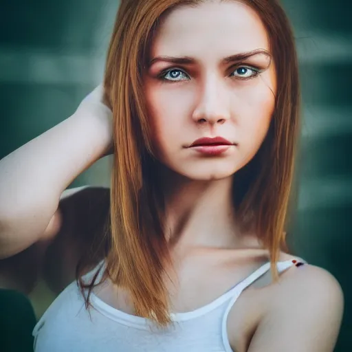 Image similar to dslr photo of daria the cartoon, portrait photo, real photo, real camera, extreme detailed face and body, high quality, moody lighting, fast paced lines, sharp quality, enchanting lighting, 8 k