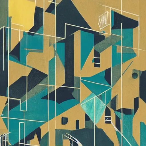 Prompt: Sao Paolo Favela Painting by Sachin Teng, asymmetrical, Organic Painting , Green, Gold, Blue, Matte Painting, geometric shapes, hard edges, graffiti, street art,:2 by Sachin Teng:4