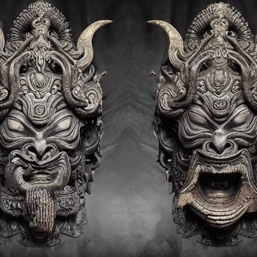 Image similar to naraka Buddhist demon korean female, highly detailed, symmetrical long head, smooth marble surfaces, detailed ink illustration, raiden metal gear, cinematic smooth stone, deep aesthetic, concept art, post process, 4k, carved marble texture and silk cloth, latex skin, highly ornate intricate details, in the style of 88grzes