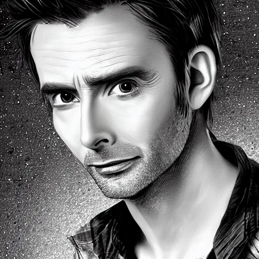 Image similar to a beautiful sublime romantic picture of a cute david tennant, digital art