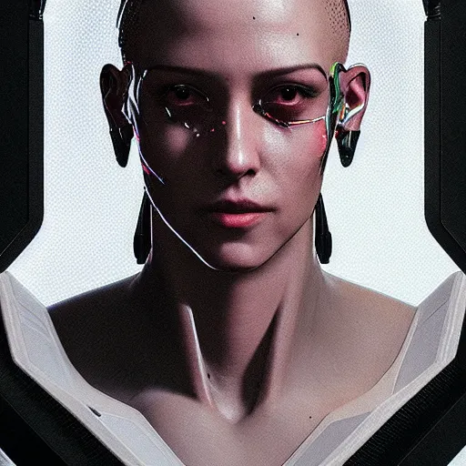 Image similar to portrait of a character from the game cyberpunk 2 0 7 7, ( ( ( art by caravaggio ) ) ), cybernetic implant, award winning, masterpiece, intricate, dramatic light, detailed face, highly detailed, asymmetrical, dark, 1 6 th century