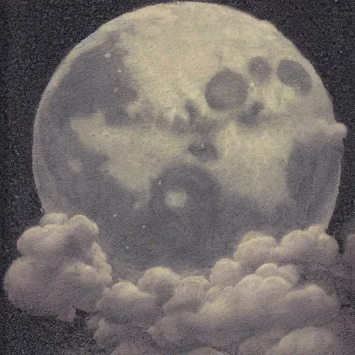 Image similar to celestial smiling moon candid portrait, surrounded by clouds, illustrated by peggy fortnum and beatrix potter and sir john tenniel