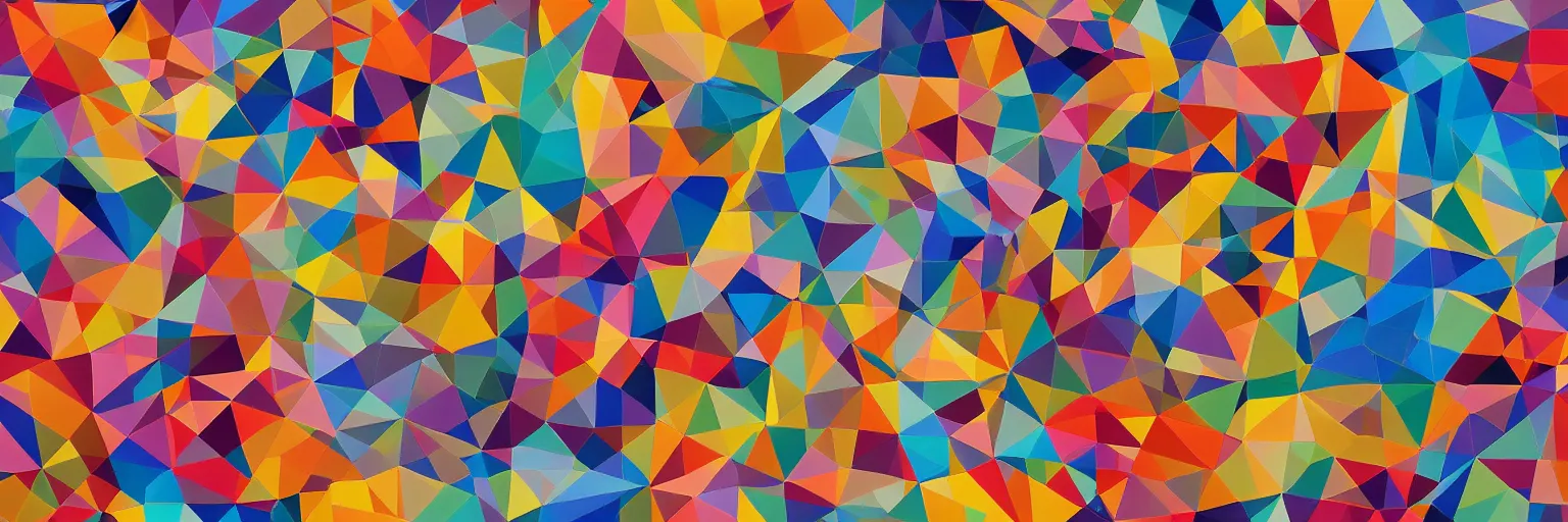 Image similar to abstract landscape, Mural, Hyperprism, Geometric, Polygonal