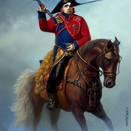 Image similar to Napoleon Bonaparte as a fantasy D&D character, portrait art by Donato Giancola and James Gurney, digital art, trending on artstation