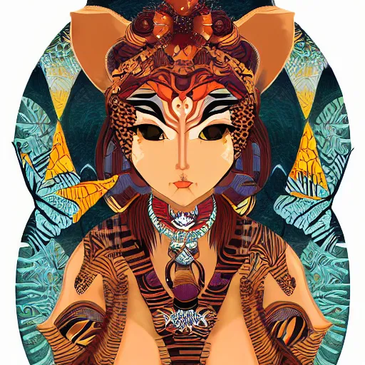 Image similar to a tigress goddess digital art by Nozomi Nakayama