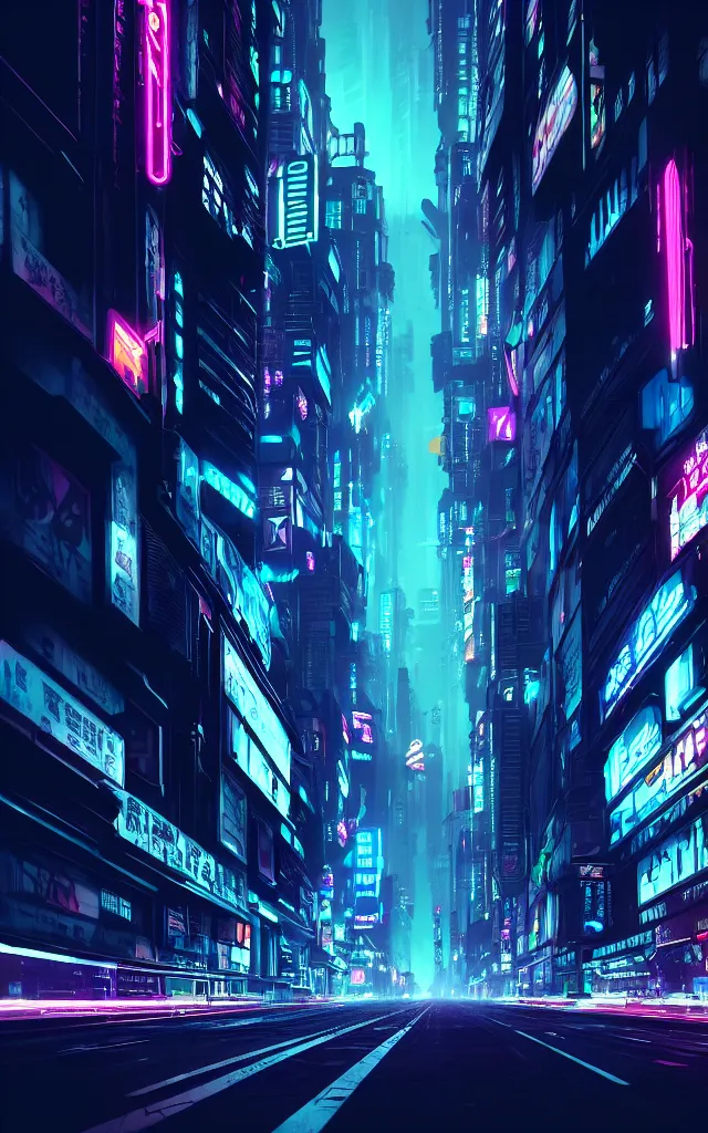 Image similar to concept art of a magnificent dark neon futuristic cyberpunk city bustling street at night cyberart in the style of liam wong in the film akira rendered in octane, 3 d render, trending on cgsociety, blender 3 d, displacement mapped, sharp focus