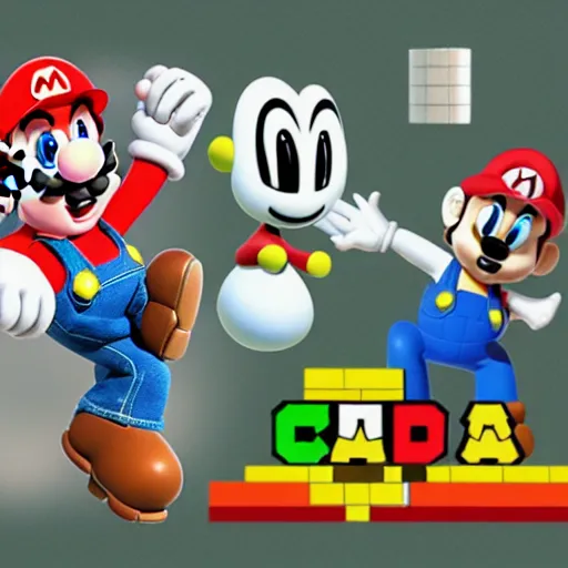 Image similar to Mario in the style of Cuphead