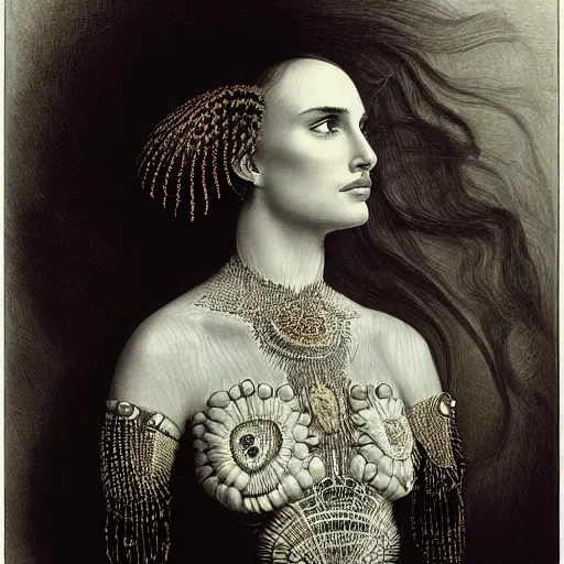 Image similar to portrait of natalie portman by ernst haeckel