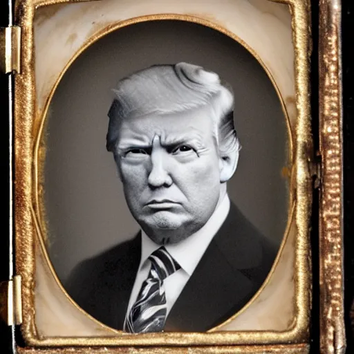 Image similar to tintype of donald trump corpse