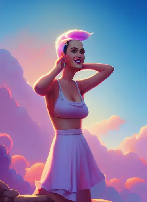 Prompt: katy perry by sylvain sarrailh, rhads, ferdinand knab,, trending on artstation, cinematic light, pastel colors, volumetric shading, high radiosity dull skin,, global illumination, radiant light, soft light, soft color dodge, subsurface scattering