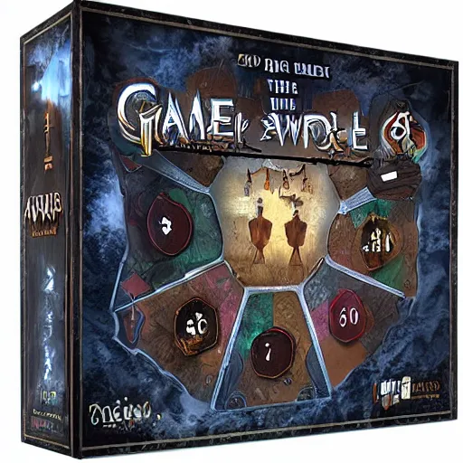 Image similar to game board that won the most awards in 2 0 2 2, fantasy, with dice, epic, cinematic, thriller