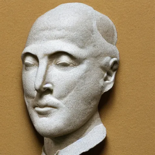 Prompt: cutout of shape of human bust