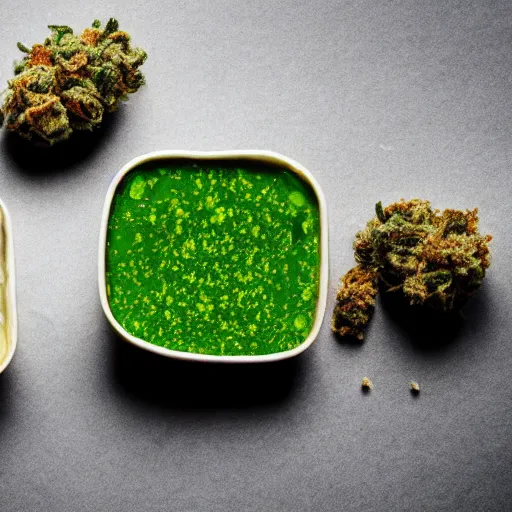 Image similar to gelatinous cannabis desserts white background