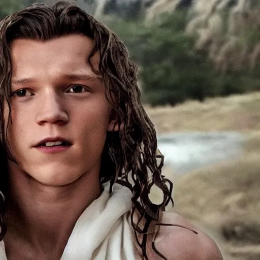 Image similar to tom holland as jesus christ