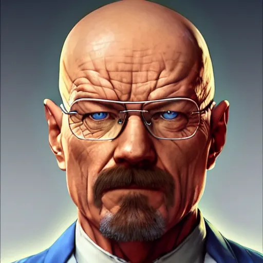 Prompt: walter white as a street fighter character, cg animation, capcom, realistic, character select portrait, by artgerm, greg rutkowski, alphonse mucha, 3 d