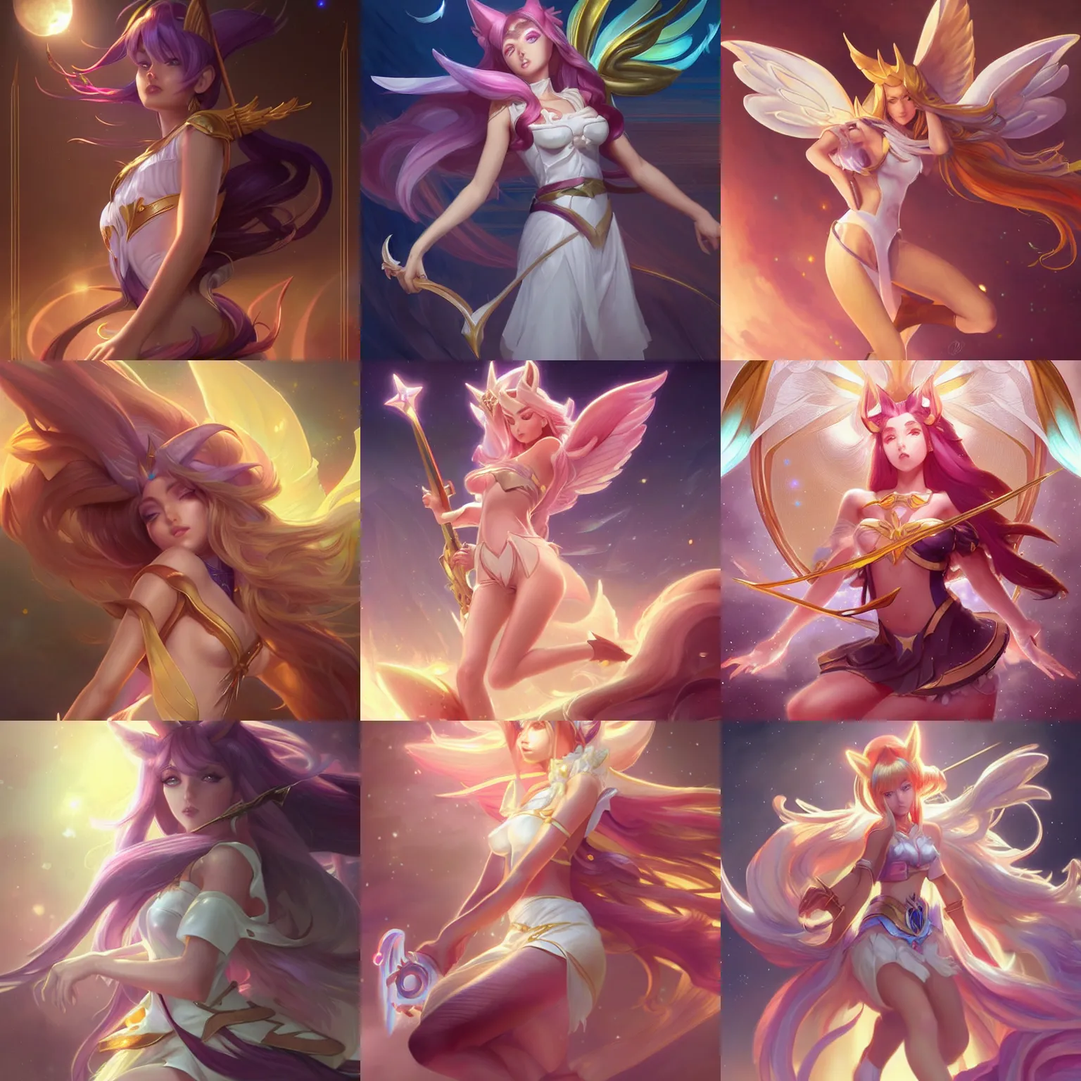 Prompt: Star Guardian Ahri, sepia tone gradient map, intricate, highly detailed, digital painting, artstation, concept art, smooth, sharp focus, illustration, Unreal Engine 5, 8K, art by artgerm and greg rutkowski and alphonse mucha