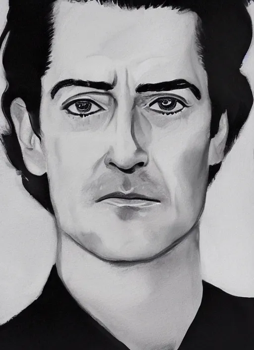 Image similar to portrait of kyle maclachlan as dale cooper by glyn smith