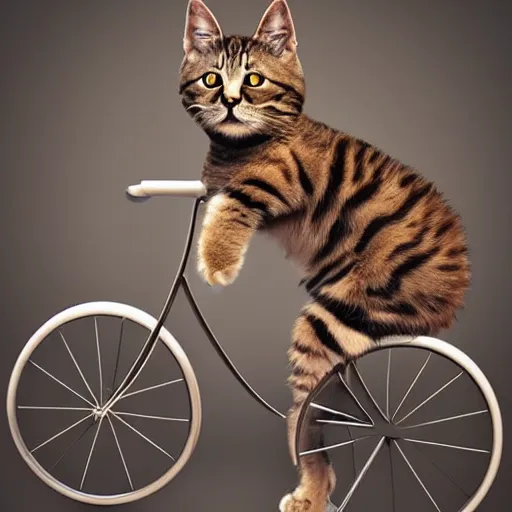 Image similar to cat on a bike,photorealistic