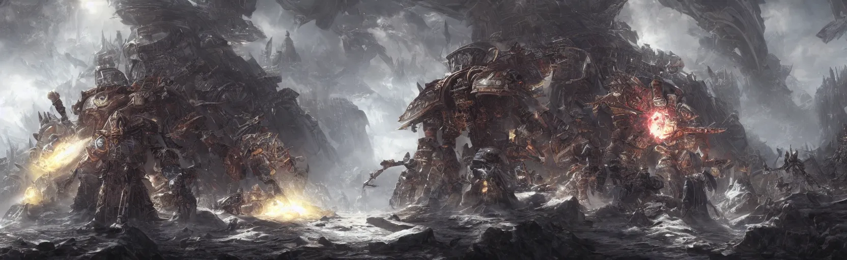 Prompt: an epic and fantasy concept art of horus heresy, by tsuyoshi nagano, akihiko yoshida, aion, hyperdetailed, 8 k, ultrarealistic, symmetrical, wallpaper, long shot, frostbite 3 engine, cryengine, dof, trending on artstation, digital art