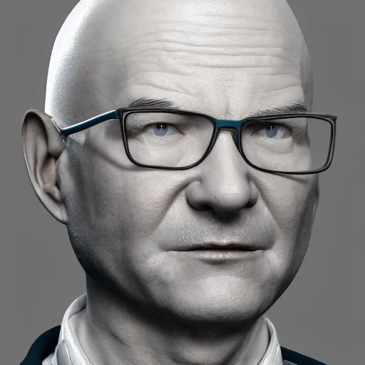 Image similar to gorden freeman portrait, v - ray, ray tracing, global illumination, octane render