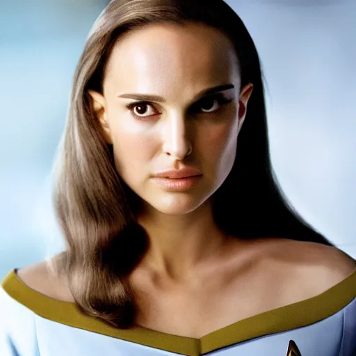 Image similar to Natalie Portman in Star Trek, (EOS 5DS R, ISO100, f/8, 1/125, 84mm, crisp face)