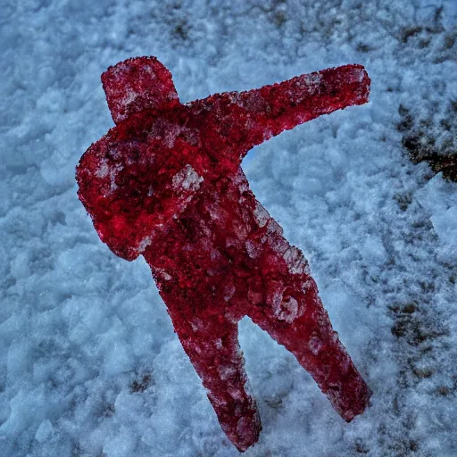 Prompt: Man made of Red Ice