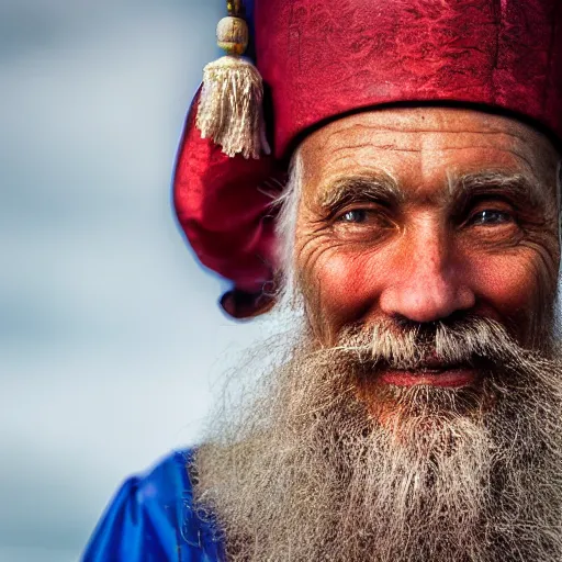 Prompt: closeup portrait of Sinterklaas, by Steve McCurry and David Lazar, natural light, detailed face, CANON Eos C300, ƒ1.8, 35mm, 8K, medium-format print