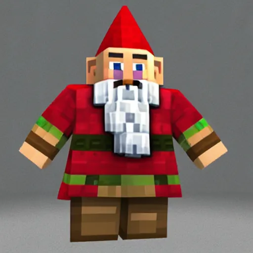 Image similar to a gnome from minecraft