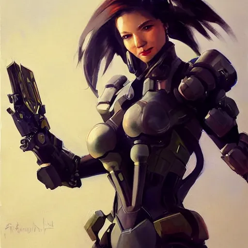 Prompt: greg manchess portrait painting of light armored black widow as overwatch character, medium shot, asymmetrical, profile picture, organic painting, sunny day, matte painting, bold shapes, hard edges, street art, trending on artstation, by huang guangjian and gil elvgren and sachin teng