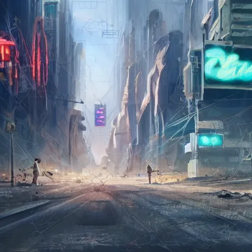 Image similar to sci-fi epic concept art of dried miami city, red dust and smoke in the air, rays of light, neon billboards and dried palmtrees in the streets, mutated aligators in corners epic scene, scifi, hyperrealistic