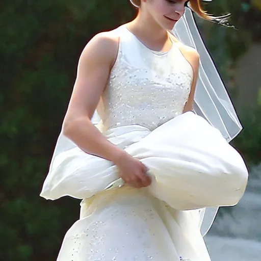 Prompt: Emma watson looked too good in that wedding dress emma watson being carried