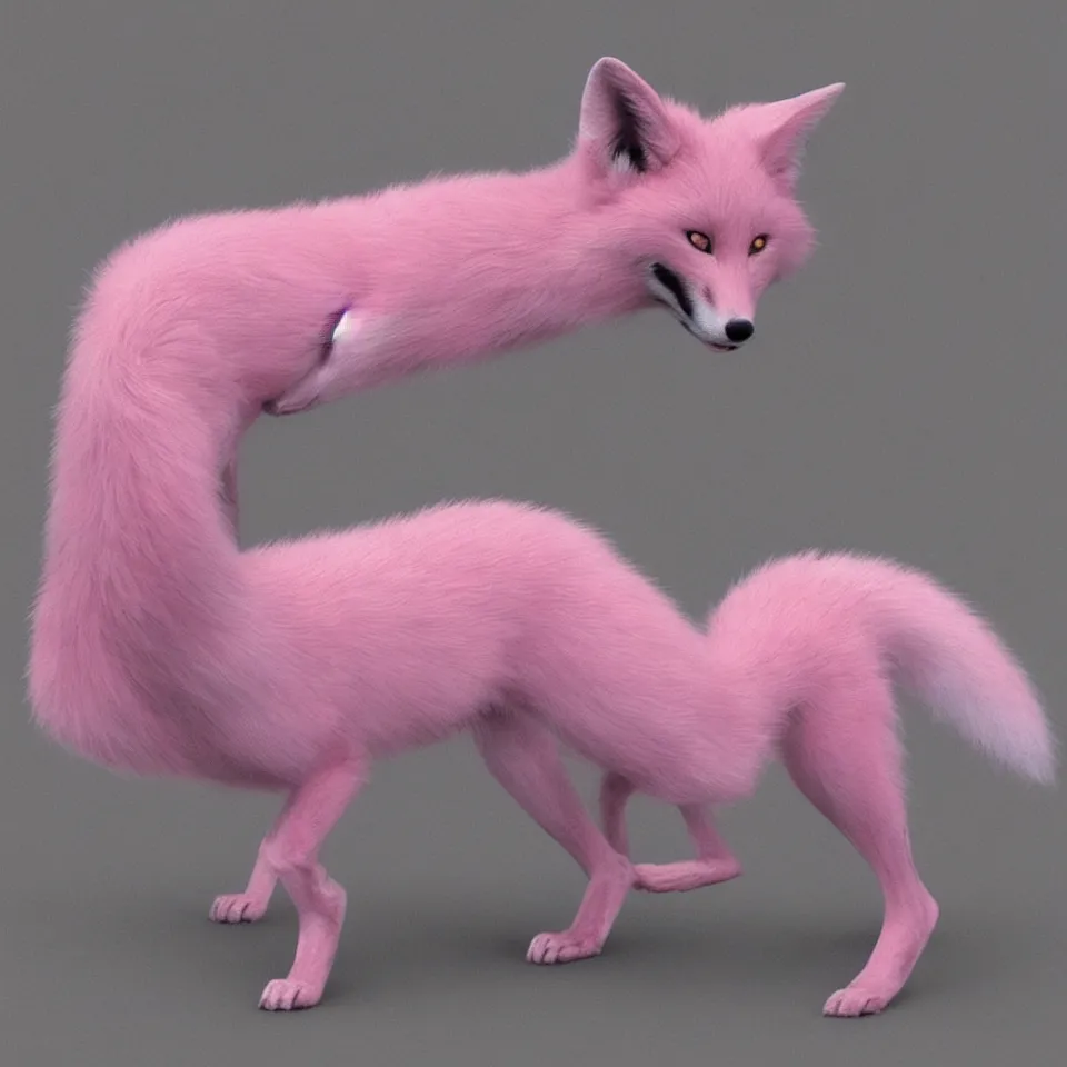 Image similar to pink fox, hyper realistic, 1 6 k, artstation,