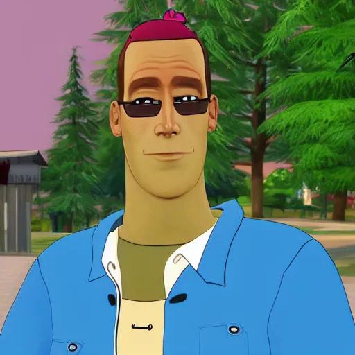 Image similar to Bojack Horseman in the Sims 4