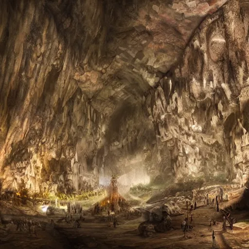 Prompt: the city of Rome but underground in an impossibly large cave,fantasy art,realistic,high quality,detailed