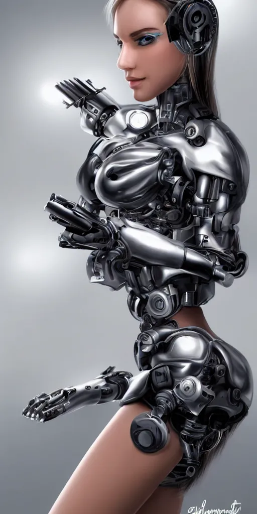 Prompt: beuatiful girl cyborg, full shot, highly detailed, no blur