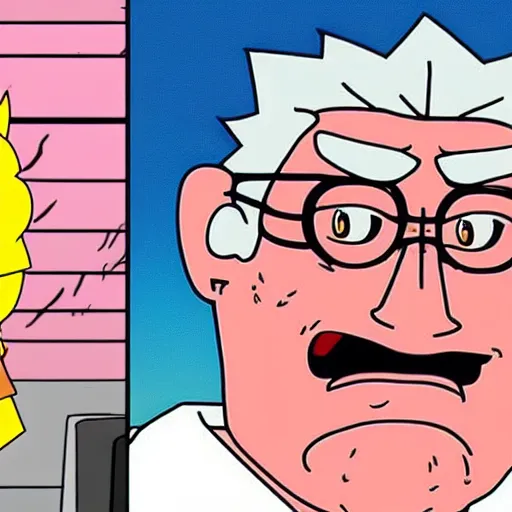 Image similar to hank hill from king of the hill mixed with rick sanchez from rick and morty