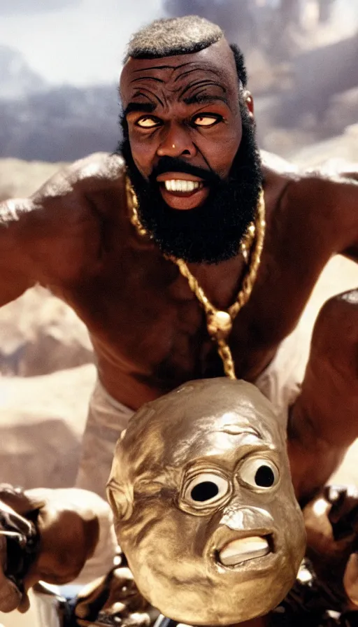 Image similar to mr. t, e. t., cinema still