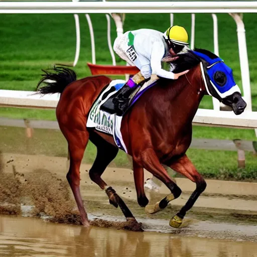 Image similar to horse with six legs wins the kentucky derby, high resolution, sports photograph,