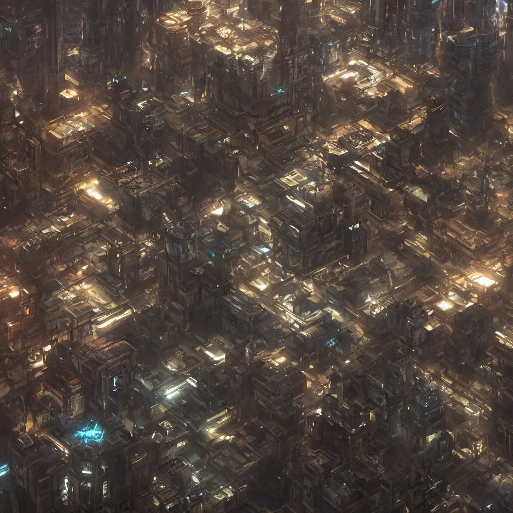 Prompt: inside a futuristic city of gods, highly detailed, 8 k, hdr, award - winning, octane render, trending on artstation, volumetric lighting