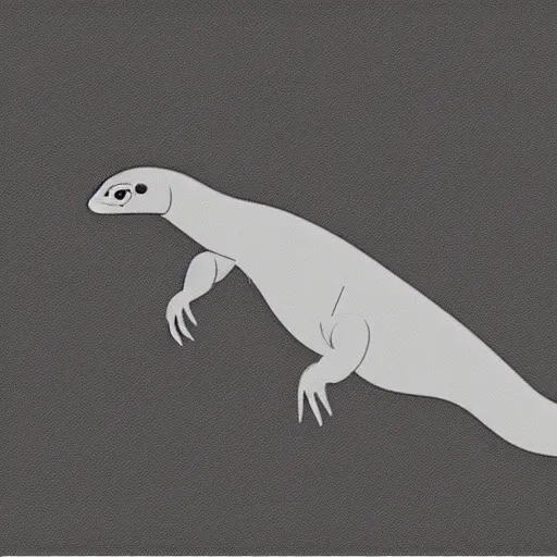 Prompt: 1950s minimalist illustration of a komodo dragon