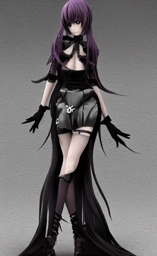 Prompt: !dream Anime girl figure in gothic dress, unreal engine, highly detailed.